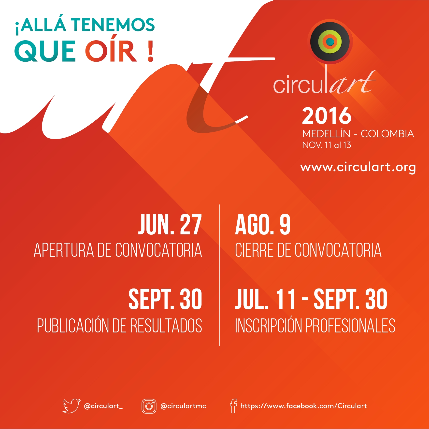 Circulart 2016: cierre de convocatoria para artistas el 9 de agosto